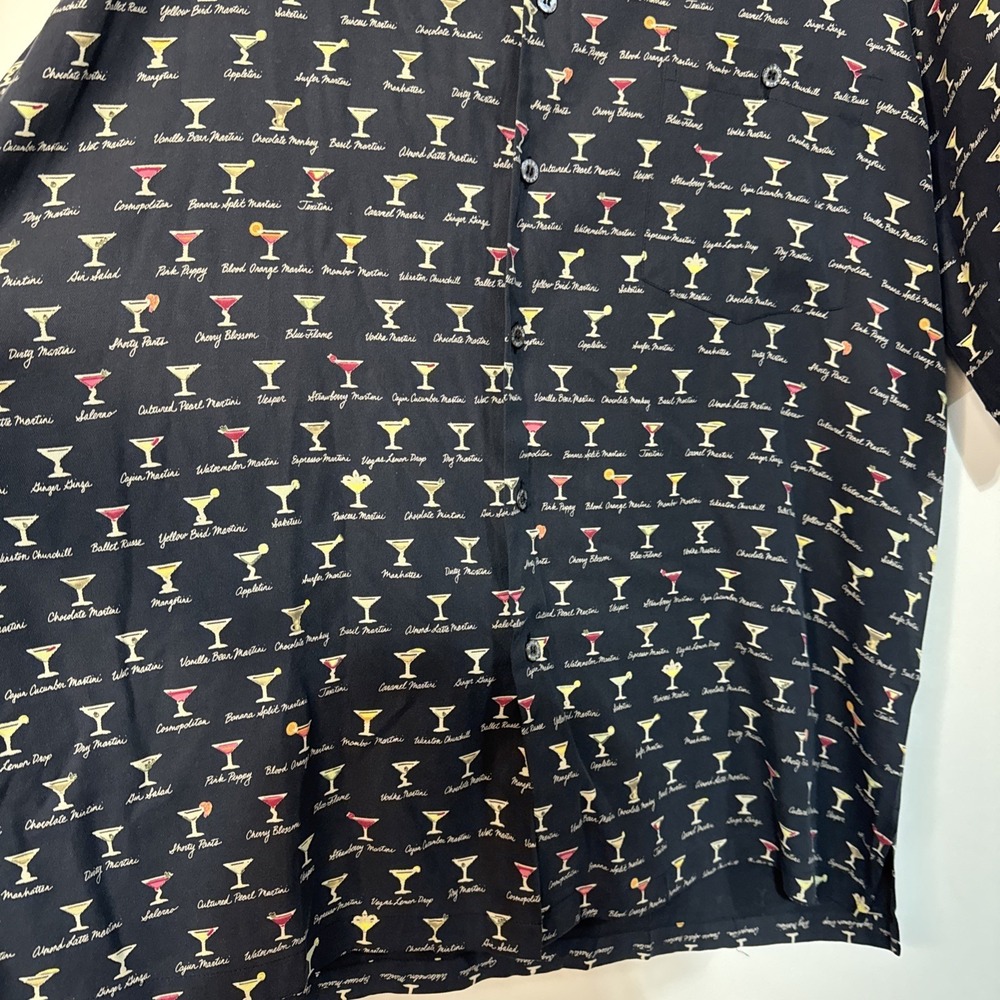 Tori Richard 100% Silk Shirt XL Martini Cocktail Print Hawaiian Aloha Mens #085 - Picture 12 of 14